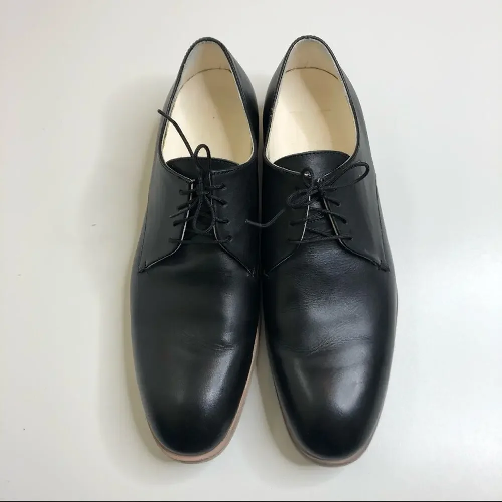 Maison Forte Acro Plain Toe Oxford Black Leather Dress Shoes 11